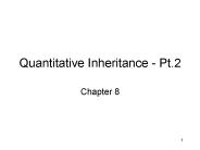 Quantitative Inheritance - Pt.2