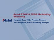 Actel RTAX-S FPGA Reliability Summary
