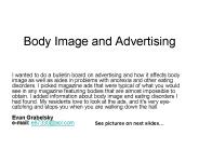 Body Image and Advertising