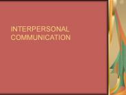 INTERPERSONAL COMMUNICATION