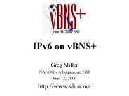 IPv6 on vBNS