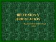 BIEVENIDA Y ORIENTACI PowerPoint PPT Presentation