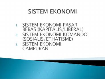 SISTEM EKONOMI