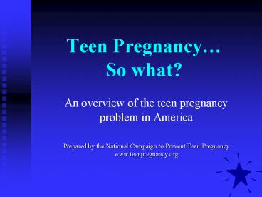Teen Pregnancy