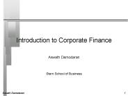 Introduction to Corporate Finance