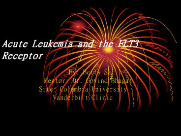 Acute Leukemia and the FLT3 Receptor