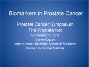 Biomarkers in Prostate Cancer