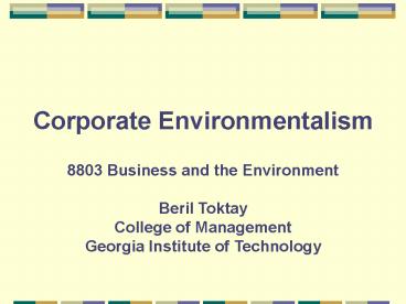 Corporate Environmentalism
