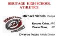 HERITAGE HIGH SCHOOL  ATHLETICS PowerPoint PPT Presentation
