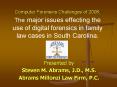 Computer Forensics Challenges of 2008; The major issues effecting the use of digital forensics in family law cases in South Carolina. PowerPoint PPT Presentation