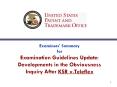 Examiners' Summary for Examination Guidelines Update: Developments in the Obviousness Inquiry After KSR v.Teleflex PowerPoint PPT Presentation