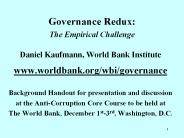 Governance Redux: The Empirical Challenge