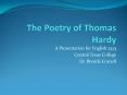 The Poetry of Thomas Hardy PowerPoint PPT Presentation