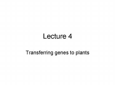 Transferring genes to plants