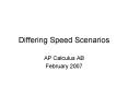 Differing Speed Scenarios PowerPoint PPT Presentation