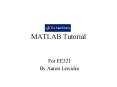 MATLAB Tutorial PowerPoint PPT Presentation