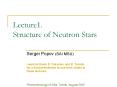 Lecture1. Structure of Neutron Stars PowerPoint PPT Presentation
