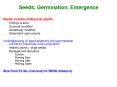 Seeds, Germination, Emergence PowerPoint PPT Presentation