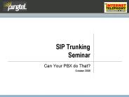 SIP Trunking Seminar