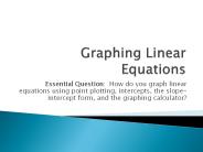 Graphing Linear Equations