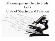 Microscopes are Used to Study Cells Units of Structure and Function