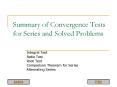 Summary of Convergence Tests for Series and Solved Problems PowerPoint PPT Presentation
