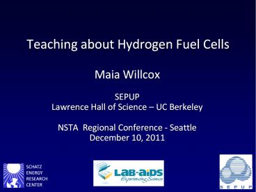 Teaching about Hydrogen Fuel Cells