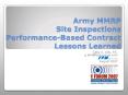 Army MMRP Site Inspections Performance-Based Contract Lessons Learned PowerPoint PPT Presentation