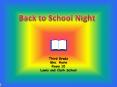 Back to School Night PowerPoint PPT Presentation