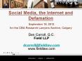 Social Media, the Internet and Defamation September 19, 2012 for the CBA Research Lawyers Section, Calgary PowerPoint PPT Presentation