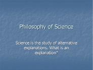 Philosophy of Science