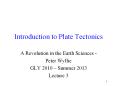 Introduction to Plate Tectonics PowerPoint PPT Presentation