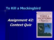 To Kill a Mockingbird