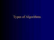Types of Algorithms
