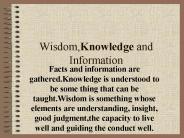 Wisdom,Knowledge and Information