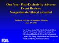 One Year Post-Exclusivity Adverse Event Review: Norgestimate/ethinyl estradiol  Pediatric Advisory Committee Meeting June 29, 2005 PowerPoint PPT Presentation