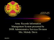 ARIMS PowerPoint PPT Presentation