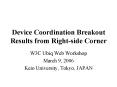 Device Coordination Breakout Results from Right-side Corner PowerPoint PPT Presentation