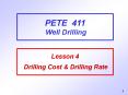 Lesson 4  Drilling Cost PowerPoint PPT Presentation
