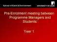 Pre-Enrolment meeting between Programme Managers and Students: PowerPoint PPT Presentation