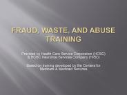 Fraud, Waste, and Abuse Training