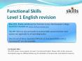 Functional Skills Level 1 English revision PowerPoint PPT Presentation