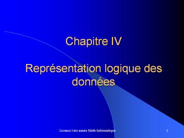 Chapitre IV Repr