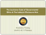 The Louisiana Code of Governmental Ethics