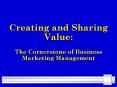 Creating and Sharing Value: The Cornerstone of Business Marketing Management PowerPoint PPT Presentation