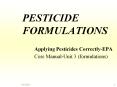 PESTICIDE FORMULATIONS PowerPoint PPT Presentation