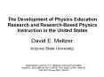 The%20Development%20of%20Physics%20Education%20Research%20and%20Research-Based%20Physics%20Instruction%20in%20the%20United%20States PowerPoint PPT Presentation