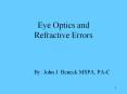 Eye Optics and Refractive Errors PowerPoint PPT Presentation