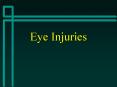 Eye Injuries PowerPoint PPT Presentation