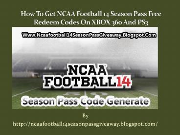 NCAA Football 14 Season Pass Free Giveaway